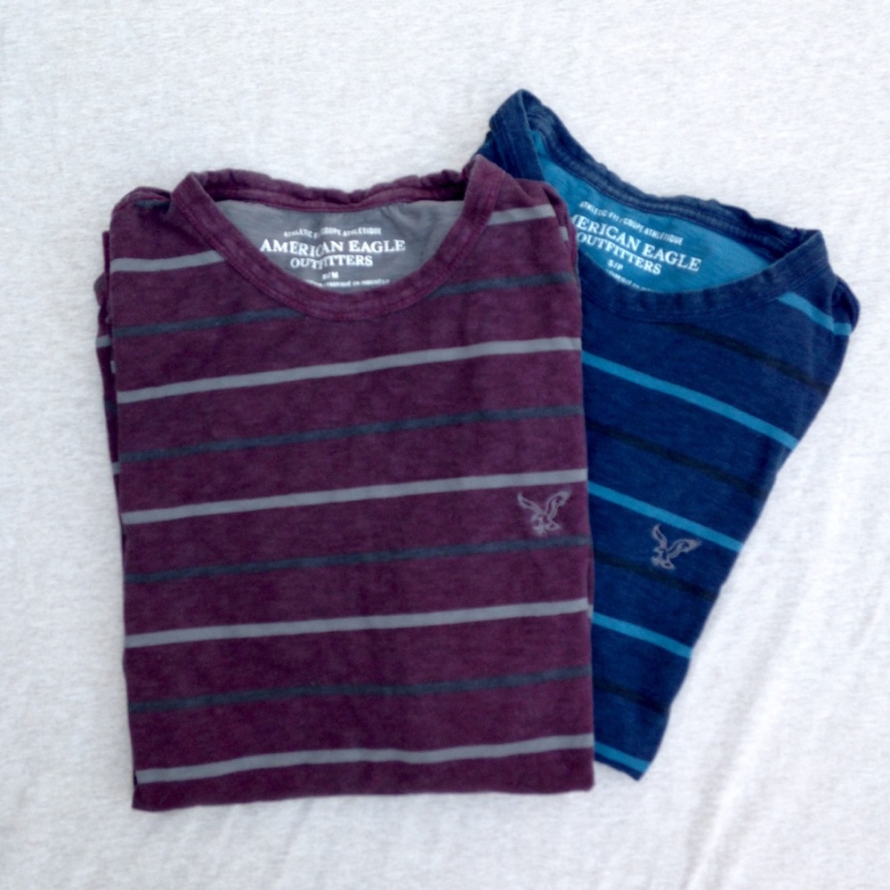 two men's crew neck shirts - same style